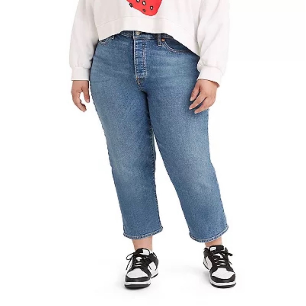 LEVI'S WOMEN'S PLUS SIZE WEDGIE STRAIGHT LEG HIGH RISE JEANS SIZE 18W NWT. - Picture 2 of 13